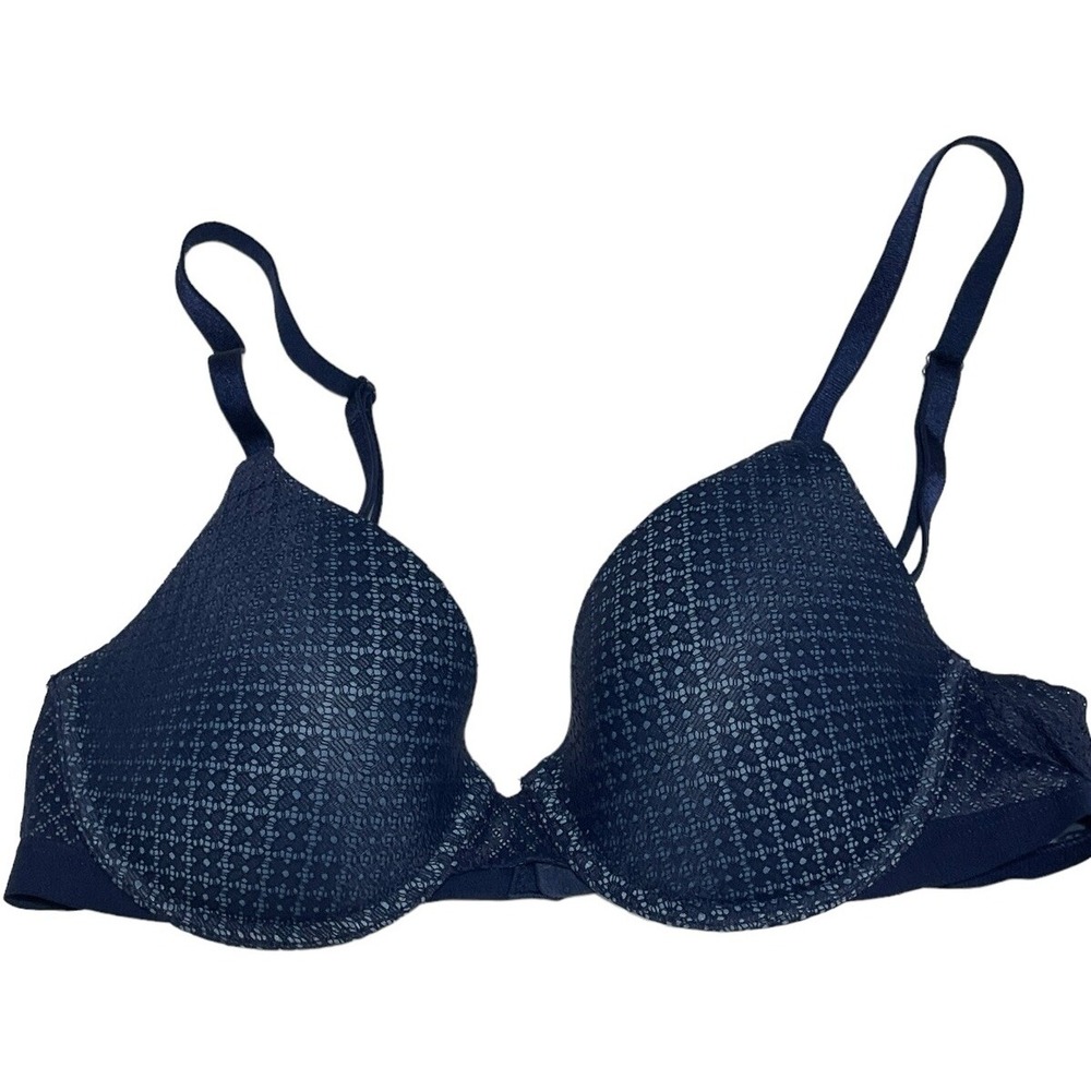 Victoria's Secret Uplift Semi Demi Bra 32C Blue‎ Underwire Fast Shipping